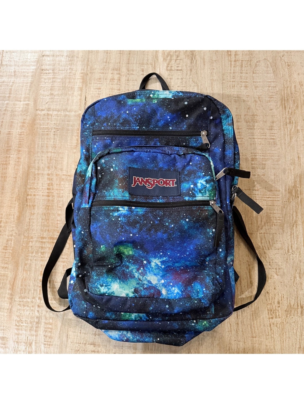 JanSport Big Student Backpack Galaxy Space Print Blue Black School Book Bag